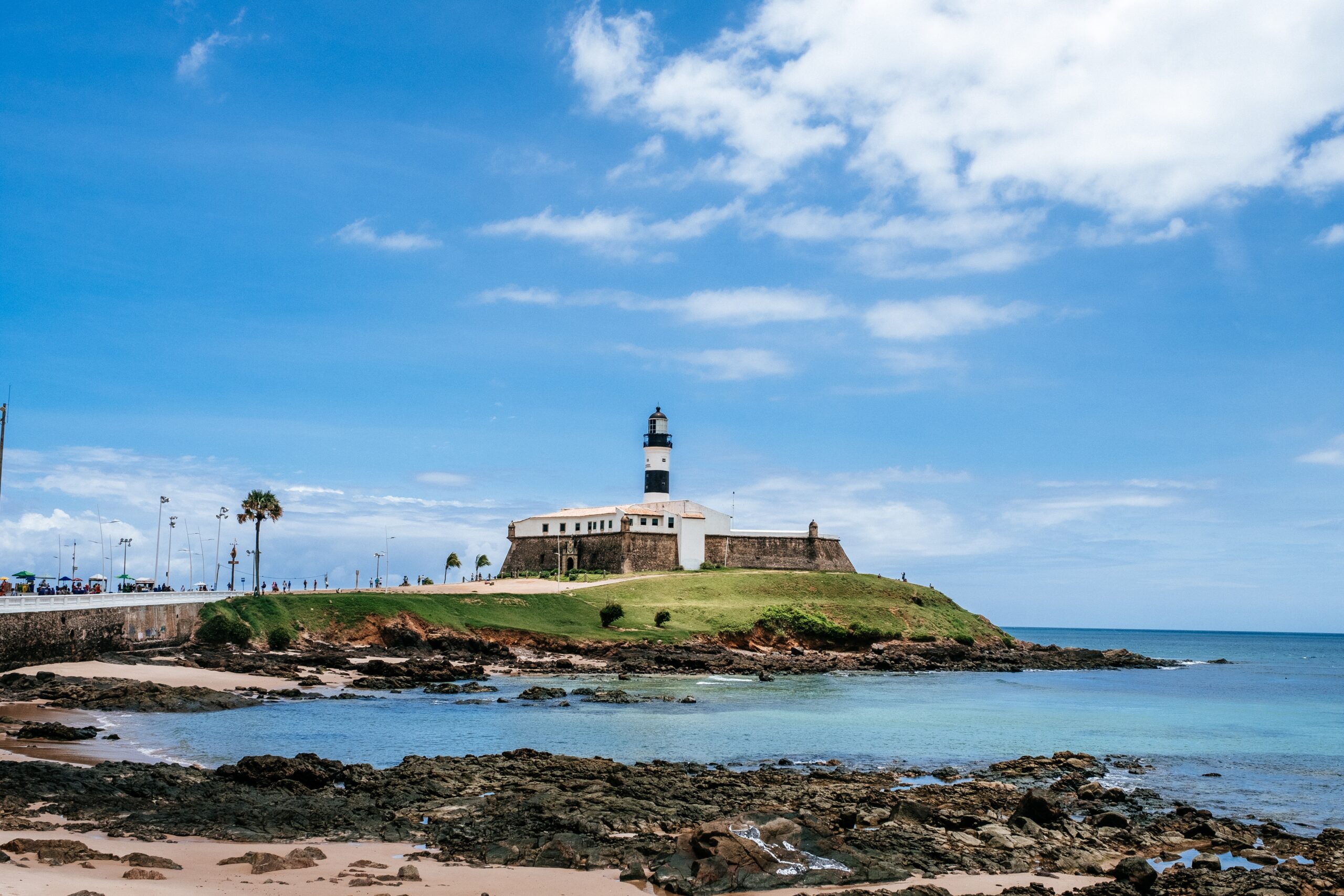 Long shot of Bahia Nautico Museum in Salvdor, Brazil, under cloudy blue skies Tangier - Morocco